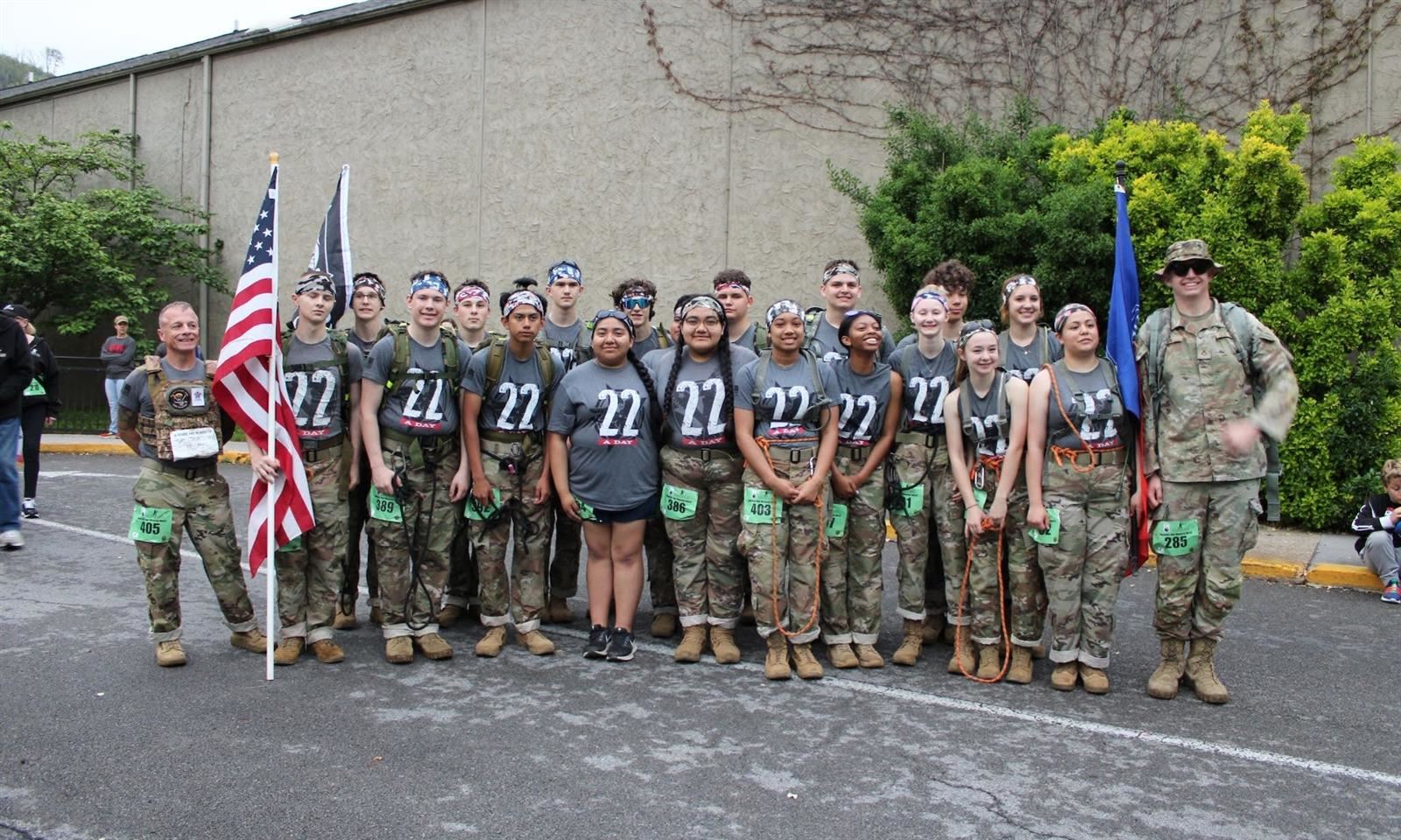 JROTC cadets smile